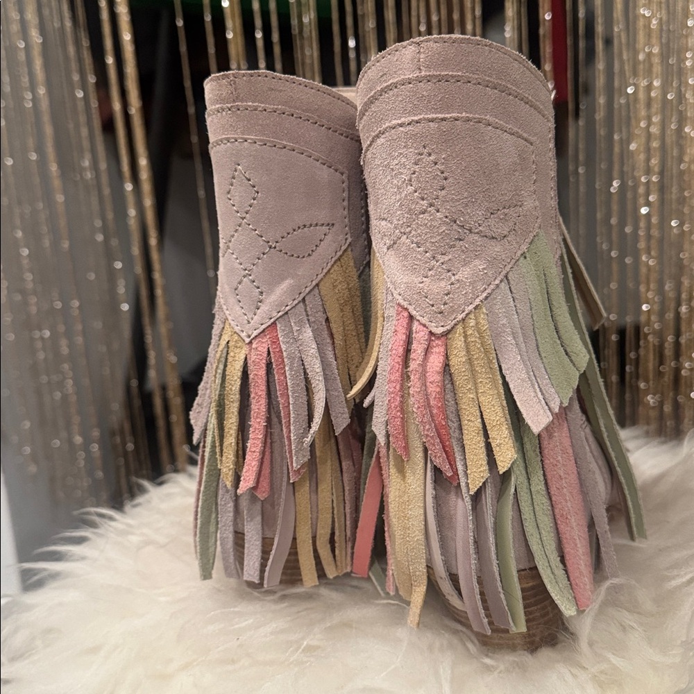 Free People Flawless Fringe Western Suede Ankle Boots - Picture 7 of 7
